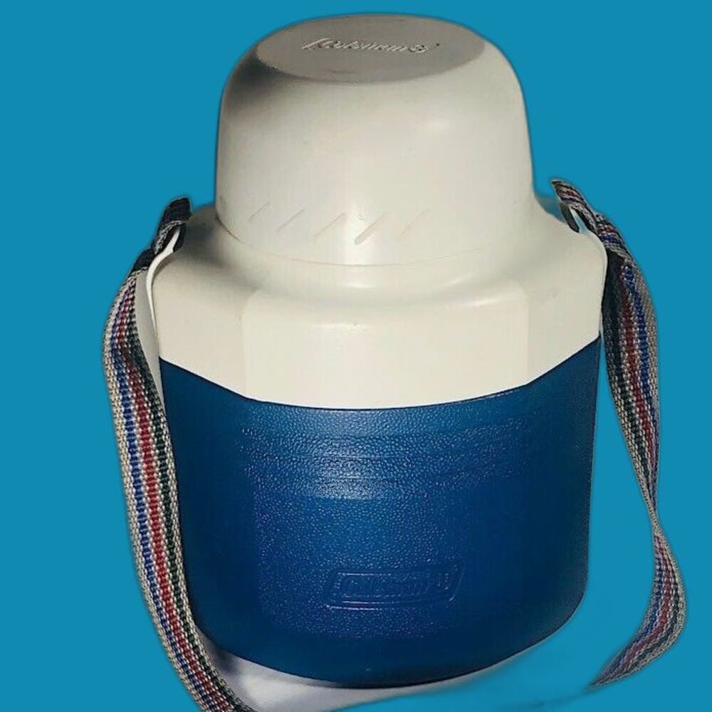 Vintage Coleman Canteen 5516 Blue w/ Adjustable  Strap 3pc  ✨ Made in USA🎇